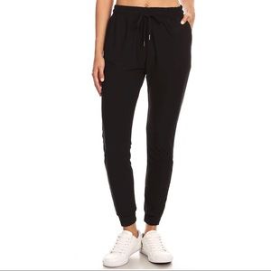 LA12St Black Joggers with Pockets